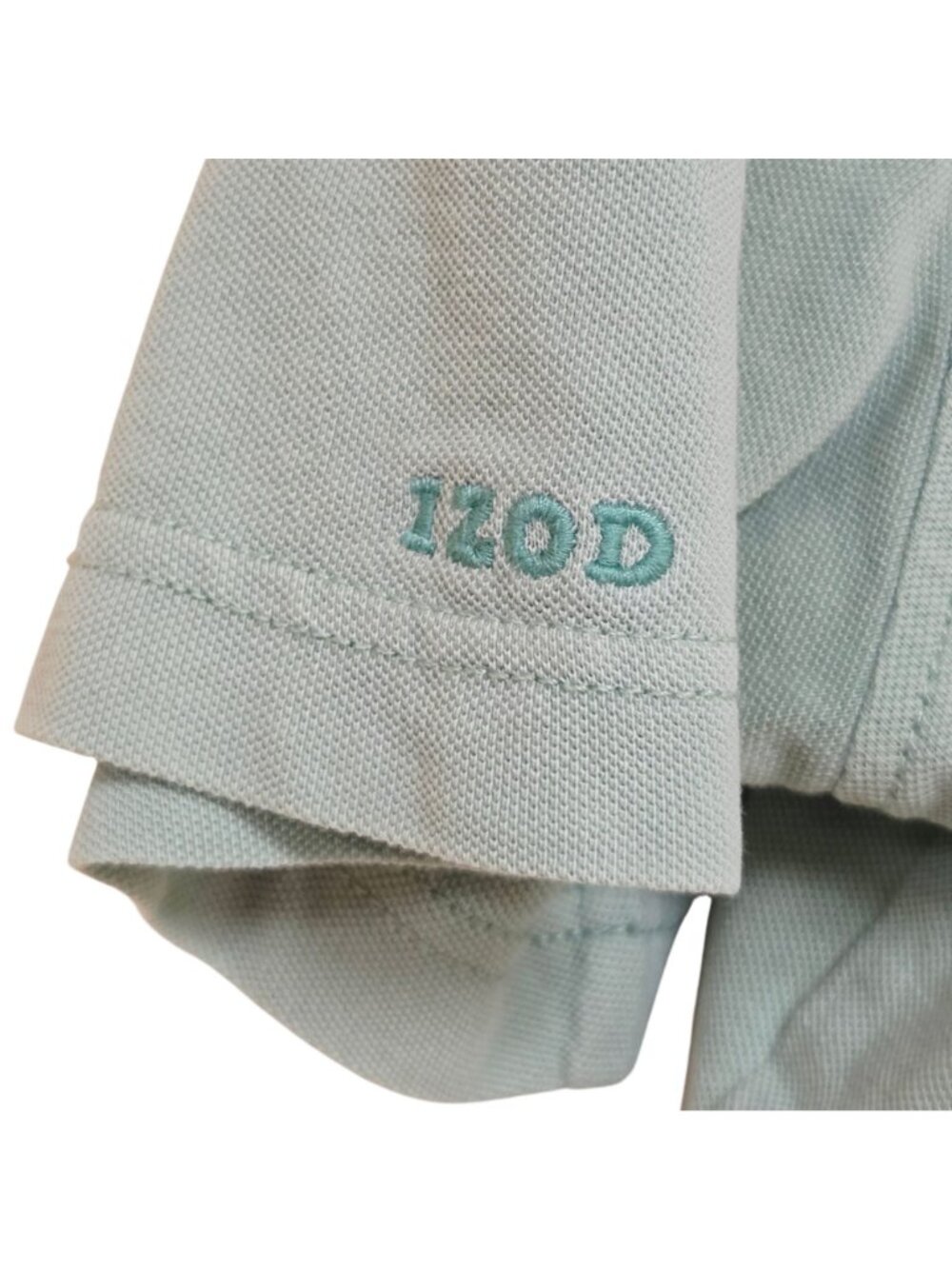 IZOD Polo Shirt Satlwater Relaxed Classic Mens Sz L Teal Green Embroidered Logo - Picture 6 of 7